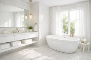 21 White Bathroom Ideas That Look Clean and Timeless