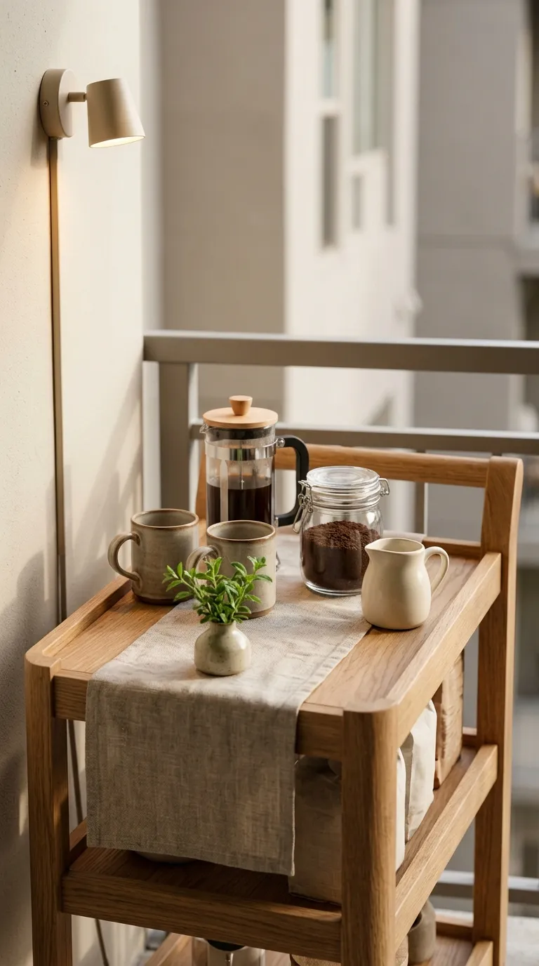13 Image 13 A Mini Outdoor Coffee Bar Cart In Warm Wo