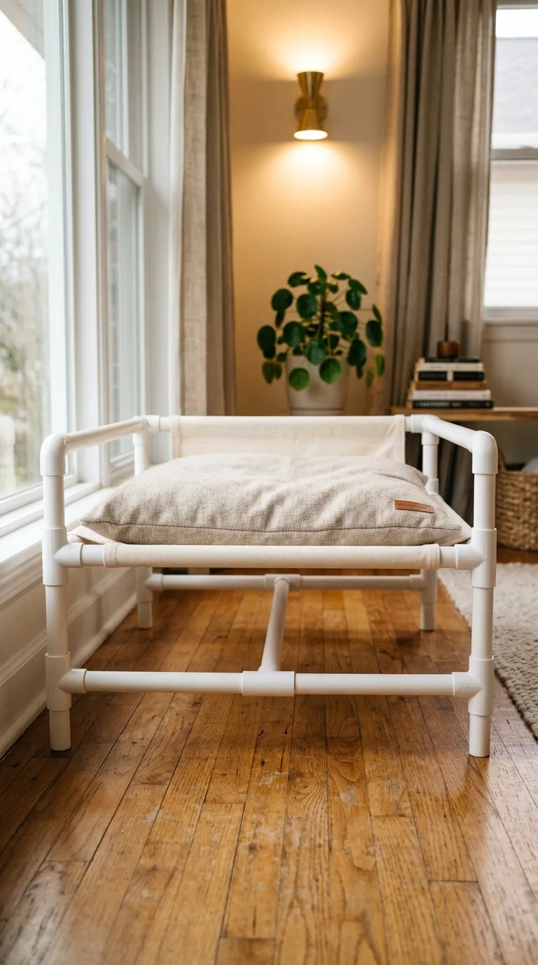 15 Image 15 A Clean White Pvc Pipe Raised Dog Bed Wit