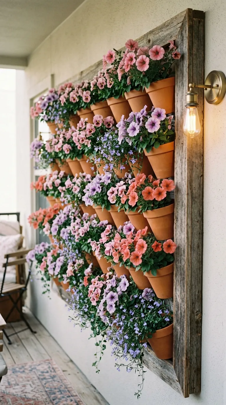 19 Image 19 A Hanging Flower Wall Built From A Wood F