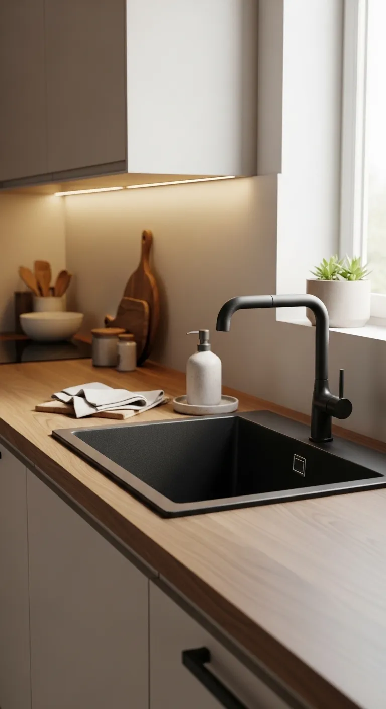 1 Matte Black Sink With Warm Woo 1 20260410 012613