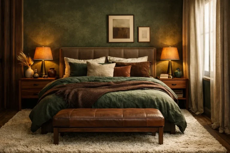 21 Cozy Dark Bedroom Ideas in Brown and Green You Will Want to Sleep in Forever