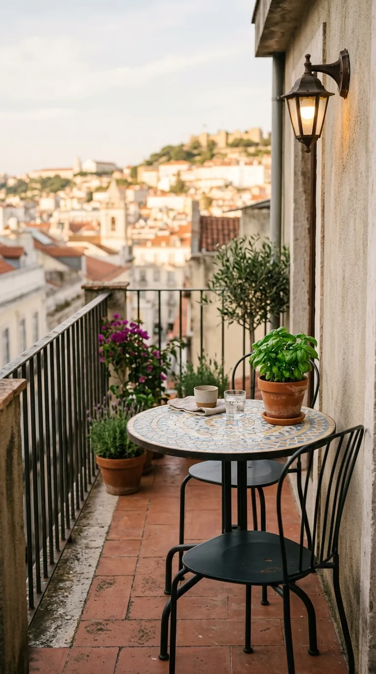 22 Image 22 A Small Round Bistro Table With A Hand Pa