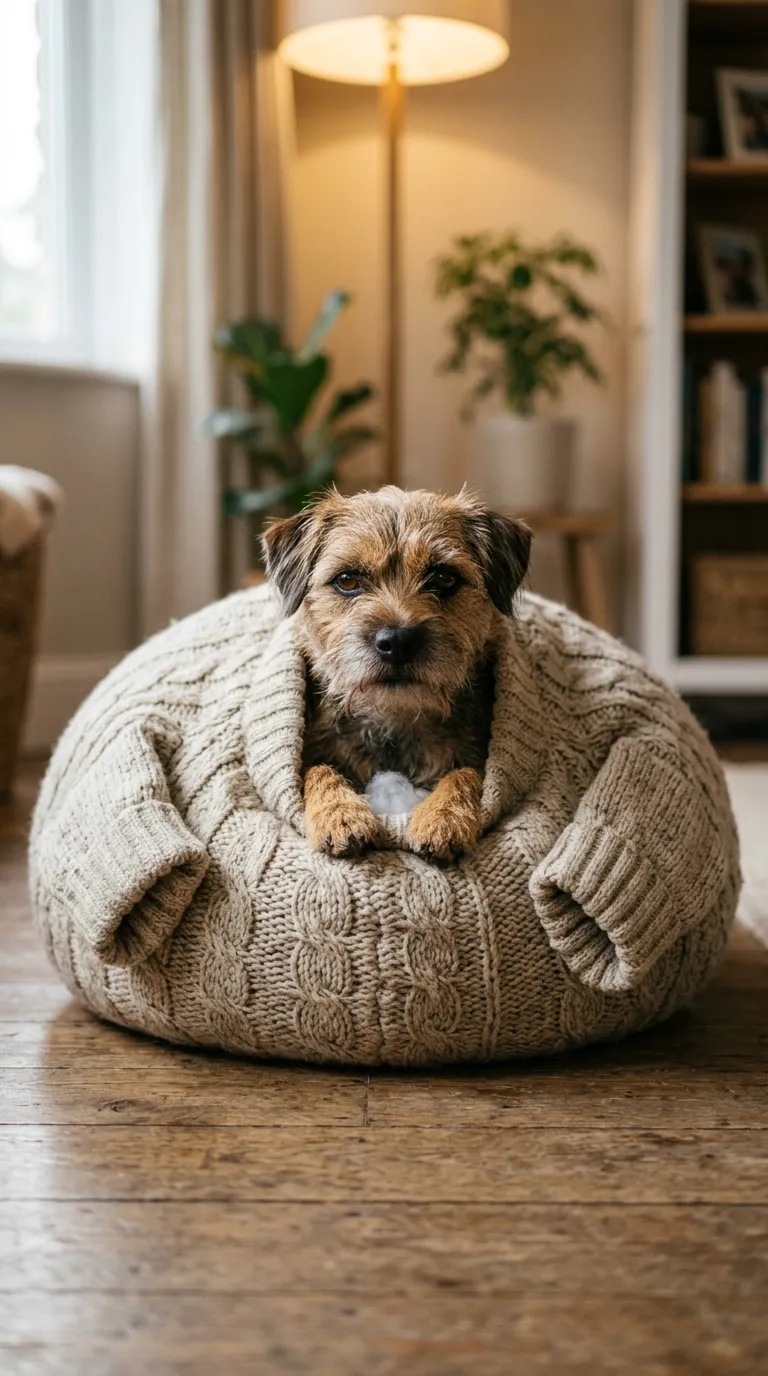 3 Image 3 A Small Dog Cocoon Bed Made From An Upcycl