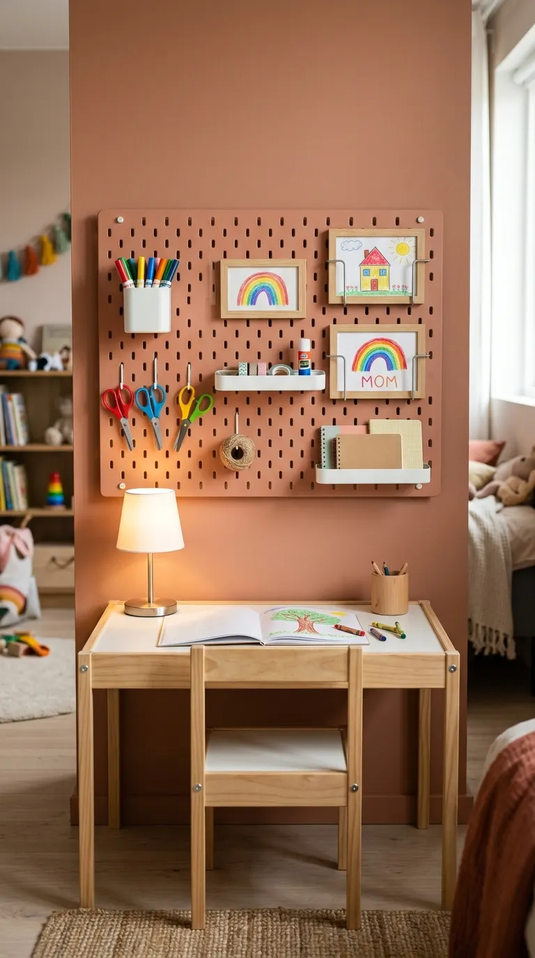 3 Image 3 An Ikea Skådis Pegboard Painted In Soft Mu