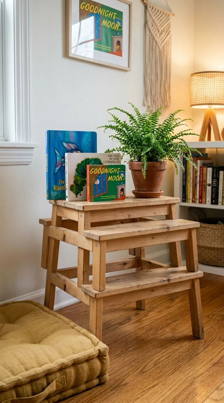 4 Image 4 Two Ikea Bekväm Pine Step Stools Stacked A