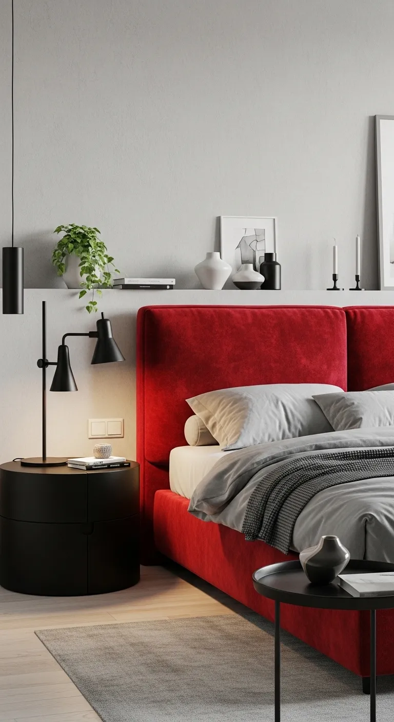 4 Red Upholstered Bed With Minim 1 20260408 164145