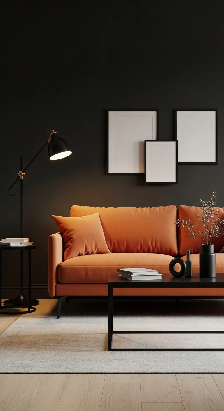 8 Burnt Orange Couch With Black 1 20260415 144018