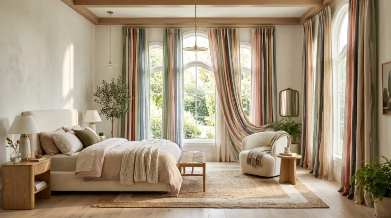 18 Painterly Stripe Curtain Ideas for Bedrooms That Are Soft, Stylish, and Utterly Charming