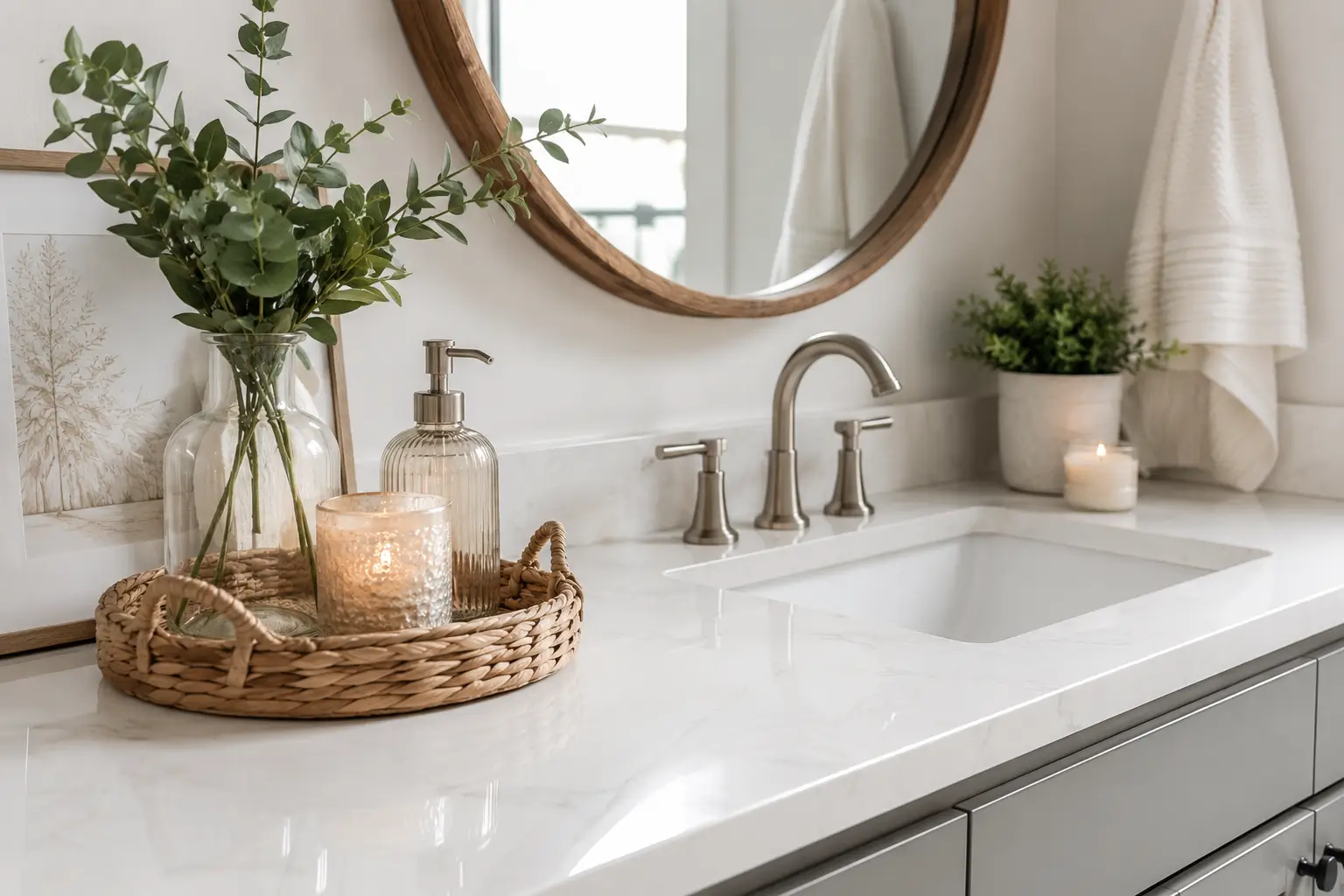 21 Bathroom Countertop Decor Ideas That Cost Less Than You Think