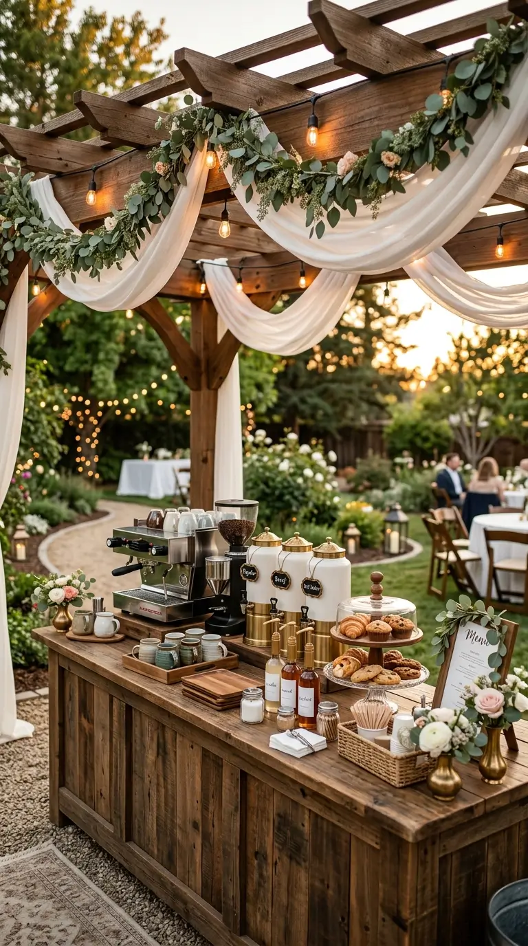 18 Backyard Wedding Coffee Station Ideas Guests Will Love